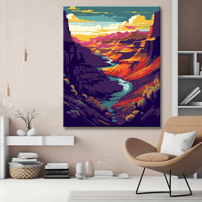 Grand Canyon Fluss Malen nach Zahlen