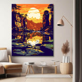 Felsenlandschaft Malen nach Zahlen Kunst