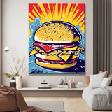 Burger im Roy Lichtenstein Stil - Malen nach Zahlen