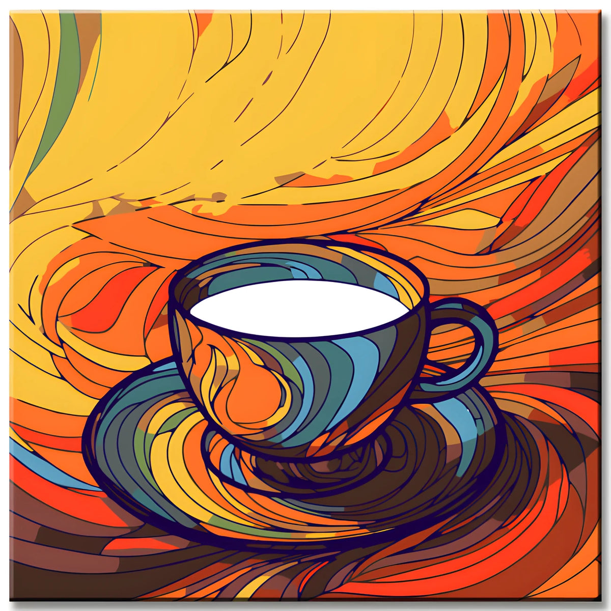 Kaffee Tisch - Malen nach Zahlen