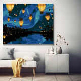 Paint by Numbers Sky Lanterns at Night