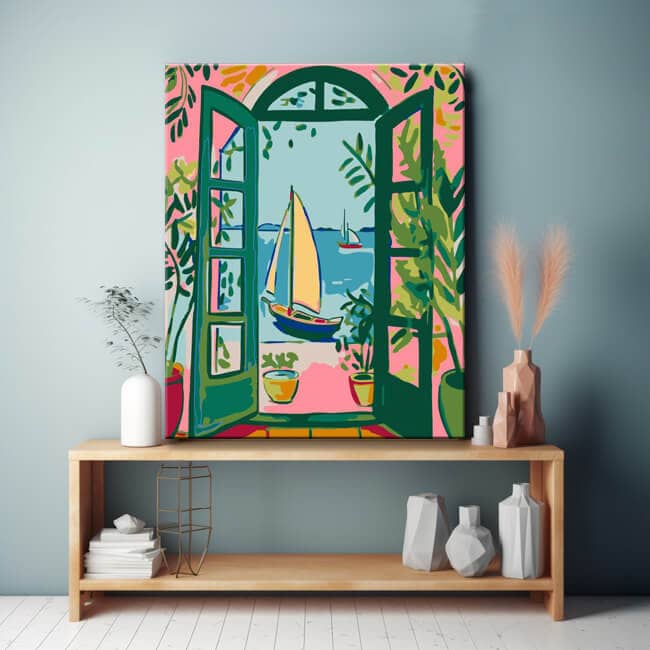 Window with Boats Painting by Numbers