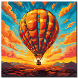 Ballon im Sonnenuntergang Malen nach Zahlen