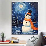 Winter SchneeMann Malen nach Zahlen
