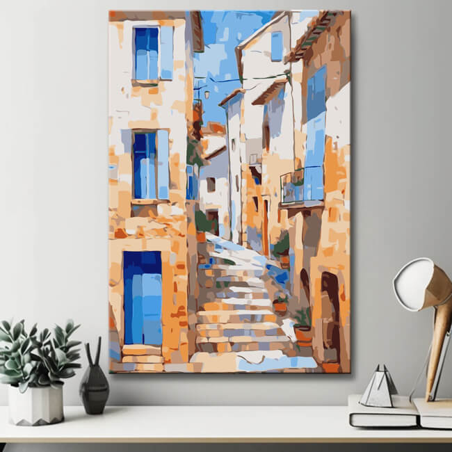 Altstadt Spanien Malen nach Zahlen