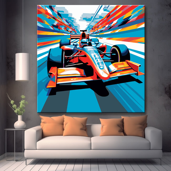 Formel 1 Modern Art Malen nach Zahlen