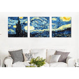 Malen nach Zahlen van gogh sternennacht Triptychon