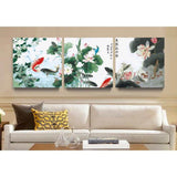 Malen nach Zahlen Triptychon Blumen asiatisch