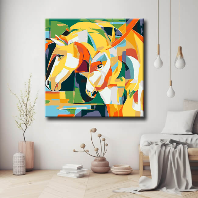 Malen nach Zahlen Moderne Kunst Pferdeköpfe