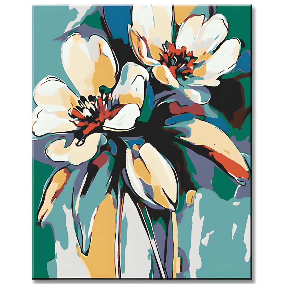 Malen nach Zahlen Blumen abstrakt