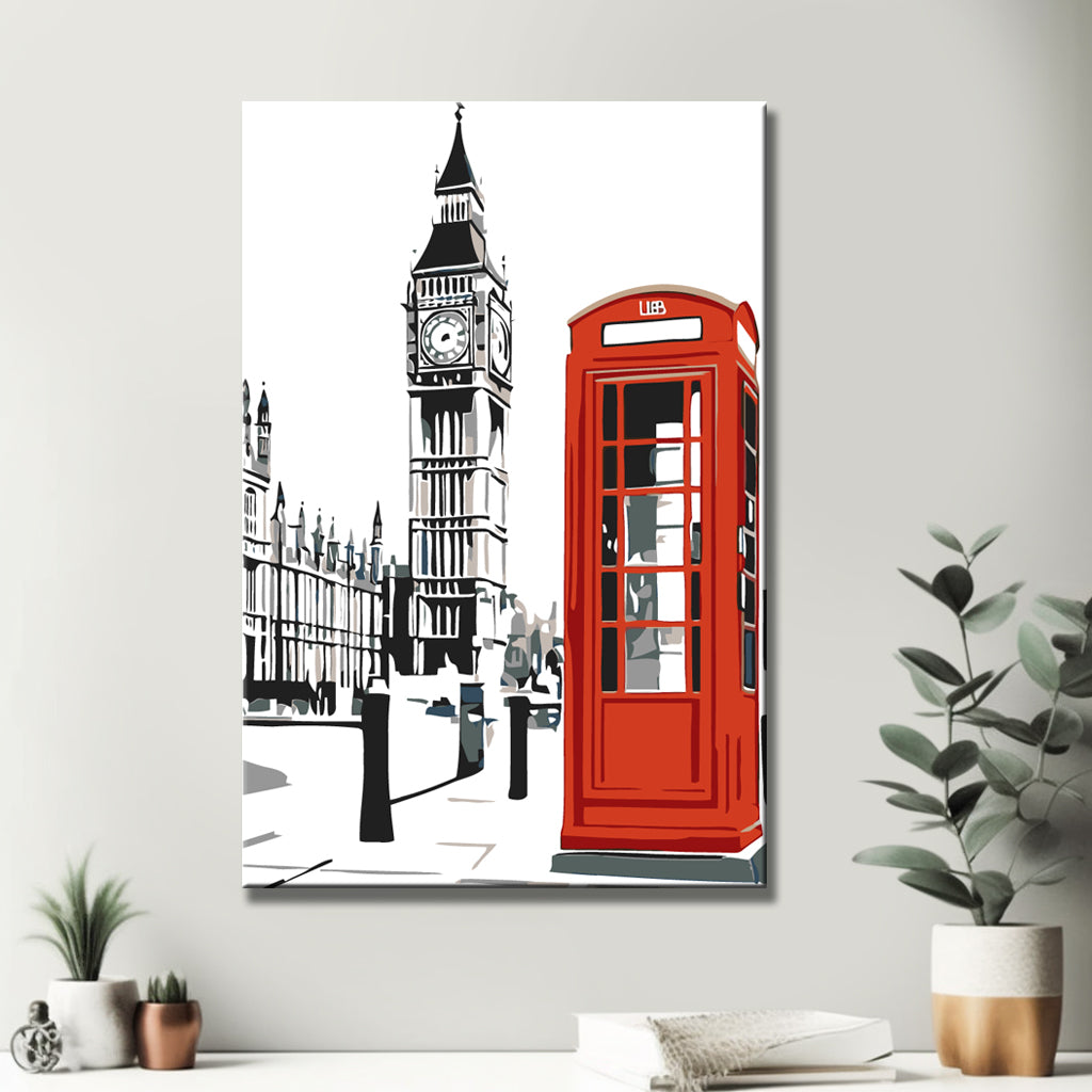 Malen nach Zahlen London Telefonzelle Big Ben