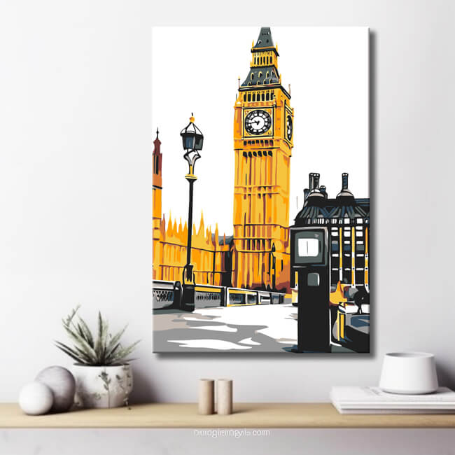 Malen nach Zahlen London Telefonzelle Big Ben