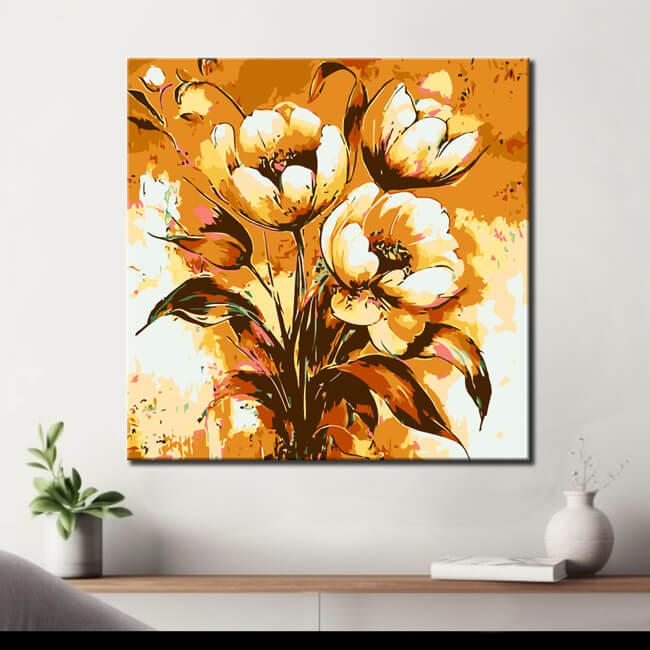 Malen nach Zahlen Blumengemälde I