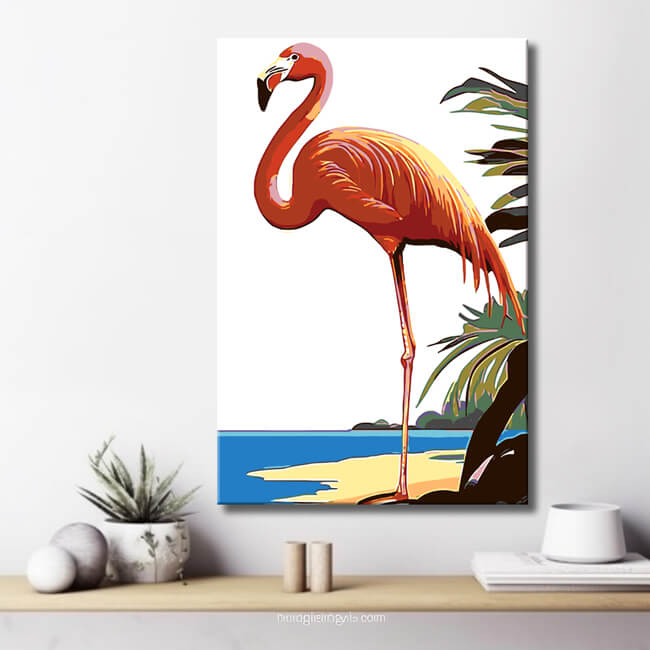 Malen nach Zahlen Flamingo