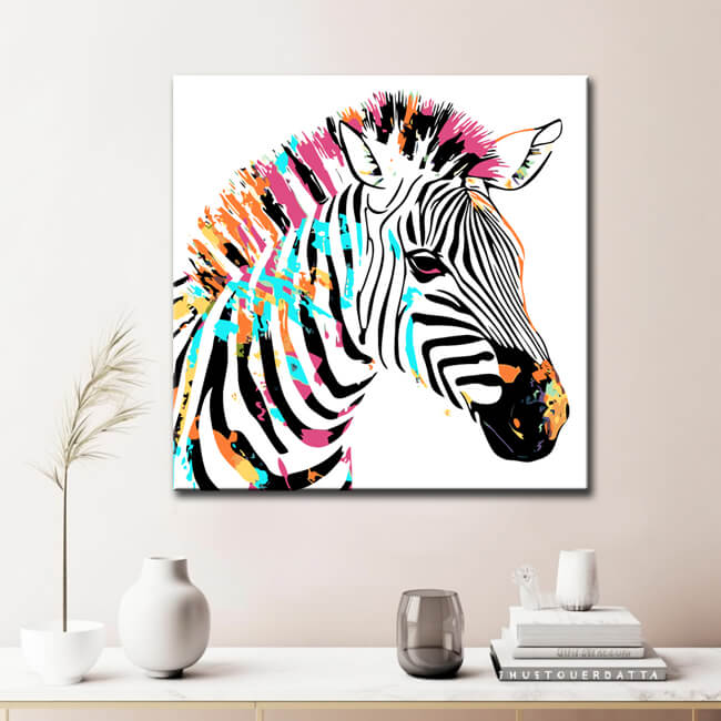 Malen nach Zahlen Buntes Zebra