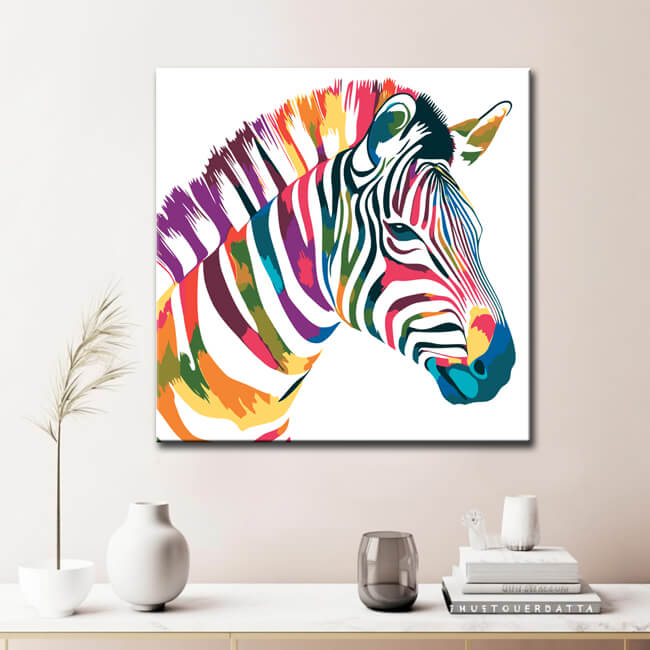 Malen nach Zahlen Zebra bunt