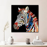 Malen nach Zahlen Zebra bunt schwarz