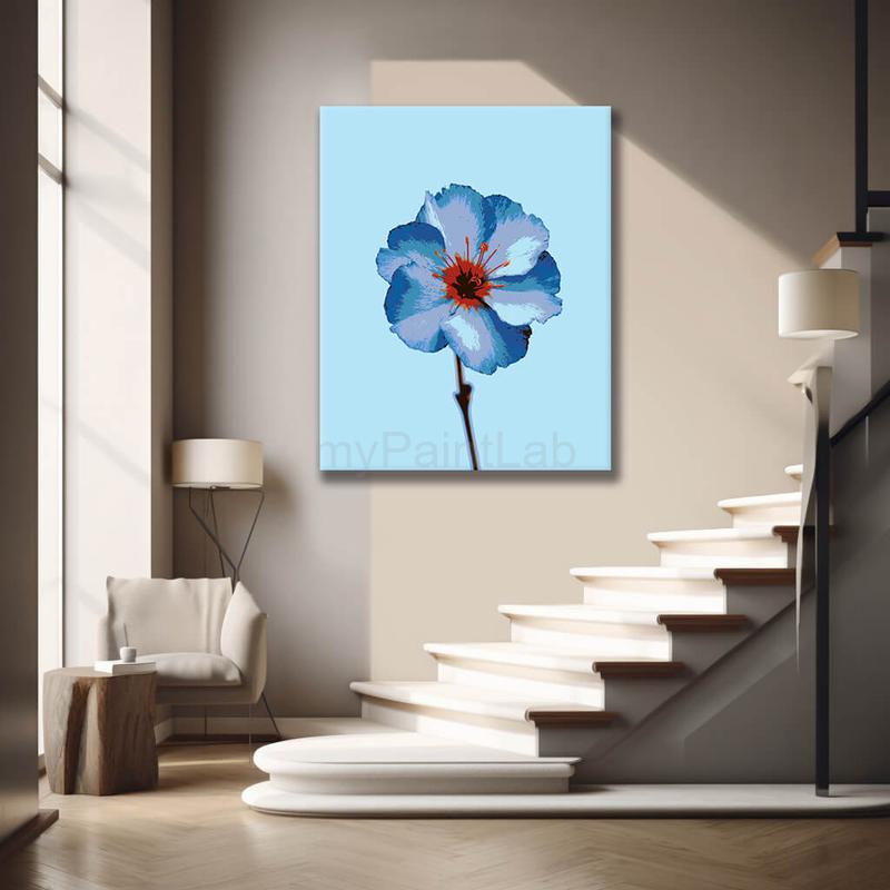Malen nach Zahlen Blume blau