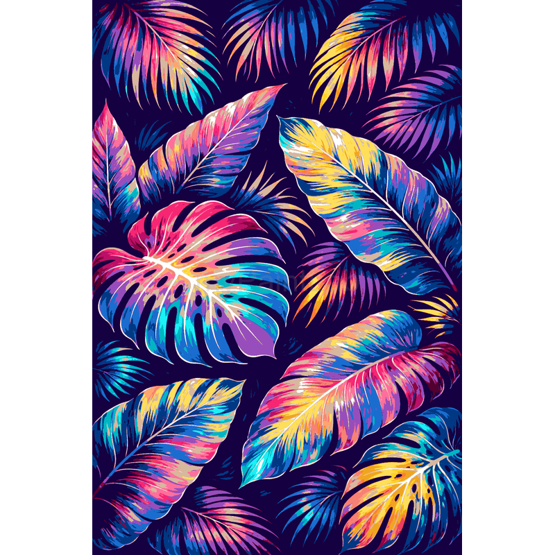 Malen nach Zahlen Tiere Flamingo Blumen