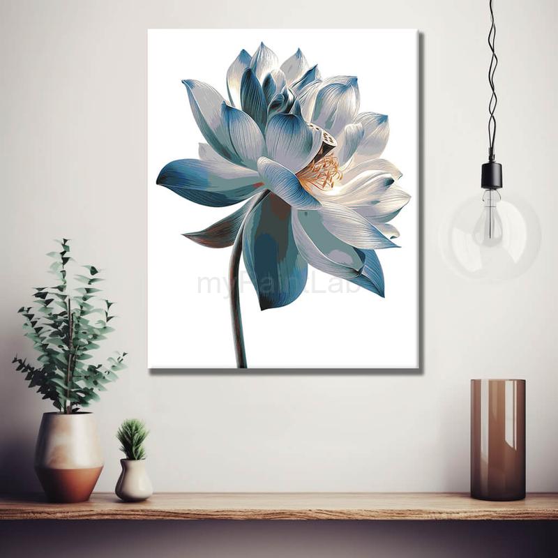 Malen nach Zahlen Blume schwarz weiss