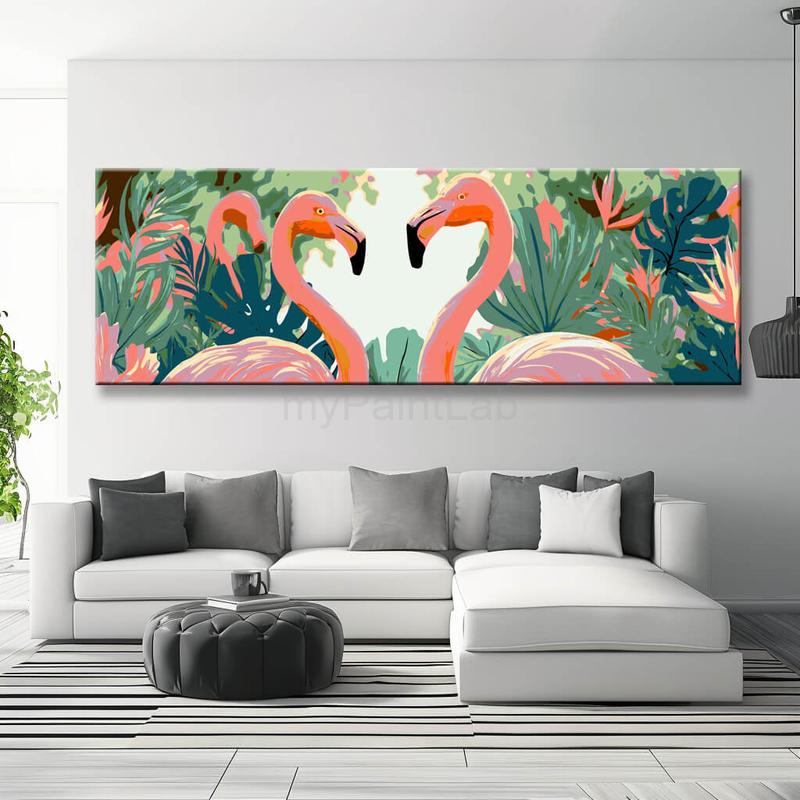 Malen nach Zahlen Flamingos