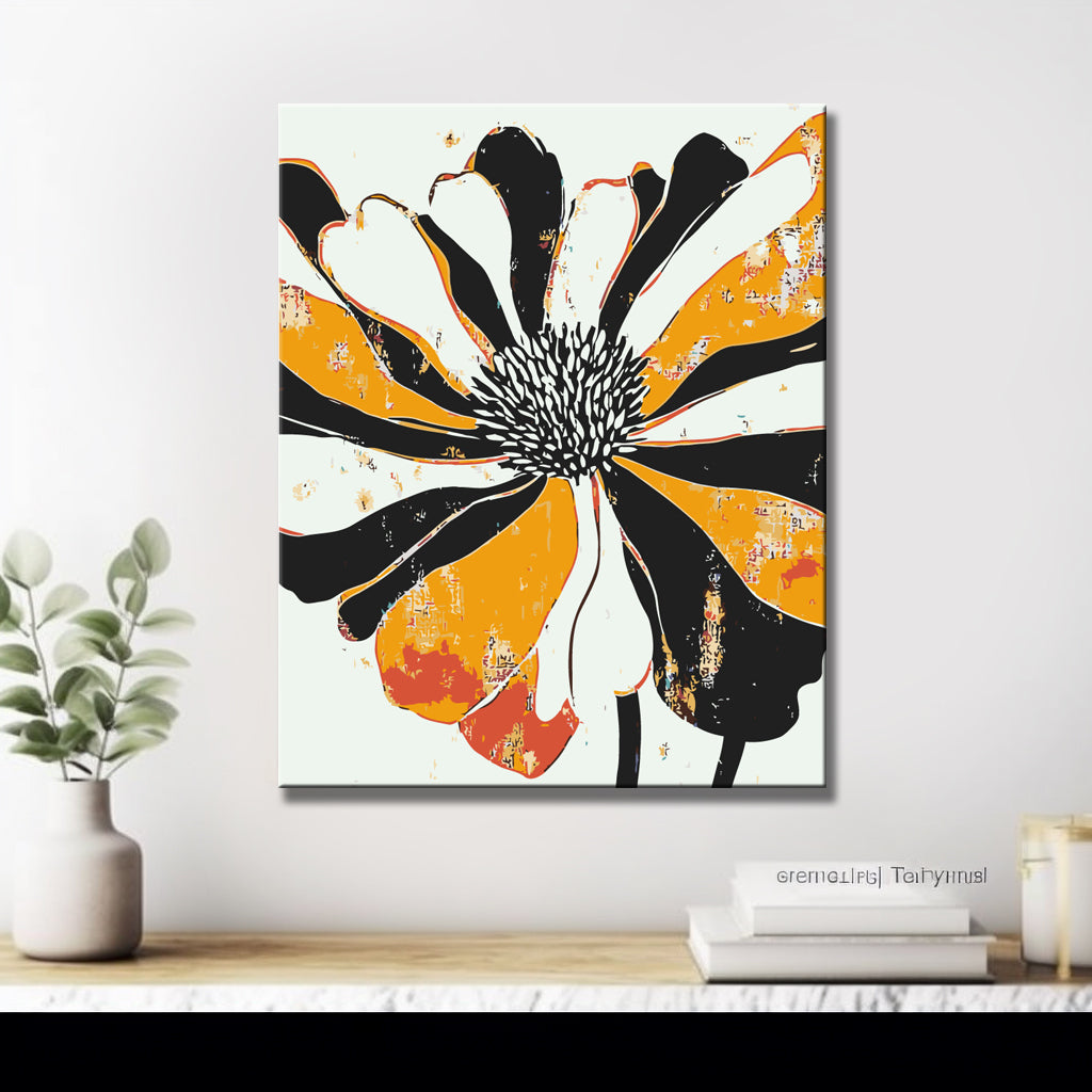 Malen nach Zahlen Moderne Kunst Blume III