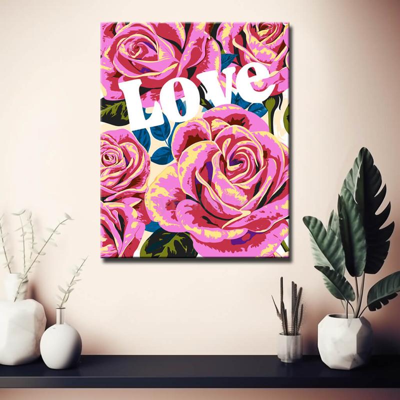 Malen nach Zahlen Blume Love