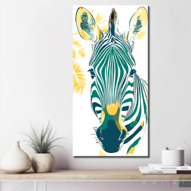 Malen nach Zahlen Zebra grün
