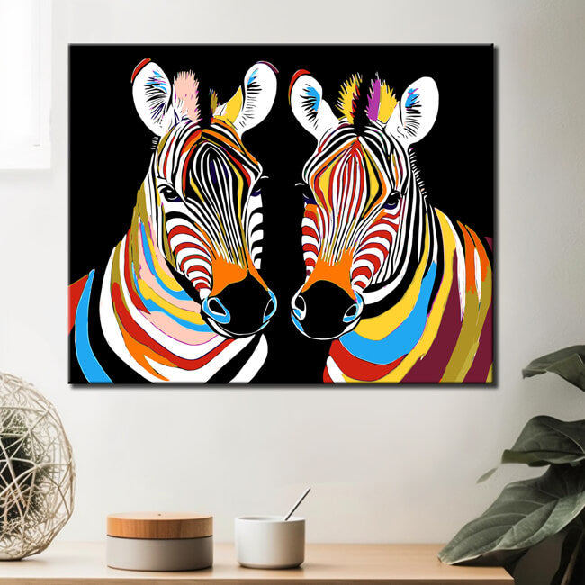 Malen nach Zahlen Zebras coloriert