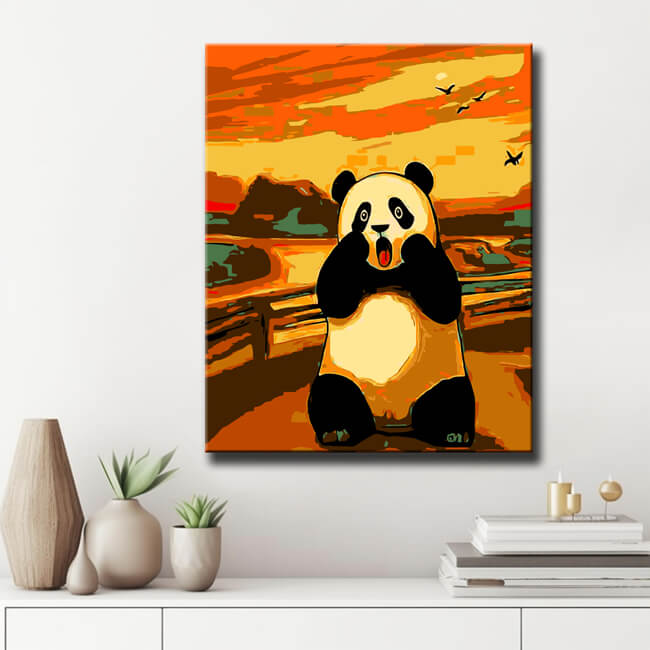 Malen nach Zahlen Panda der Schrei