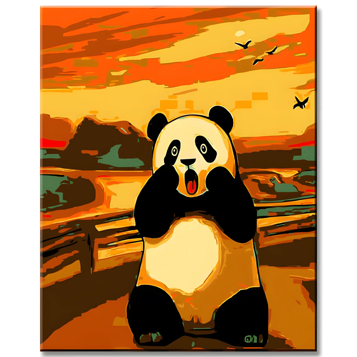 Malen nach Zahlen Panda der Schrei