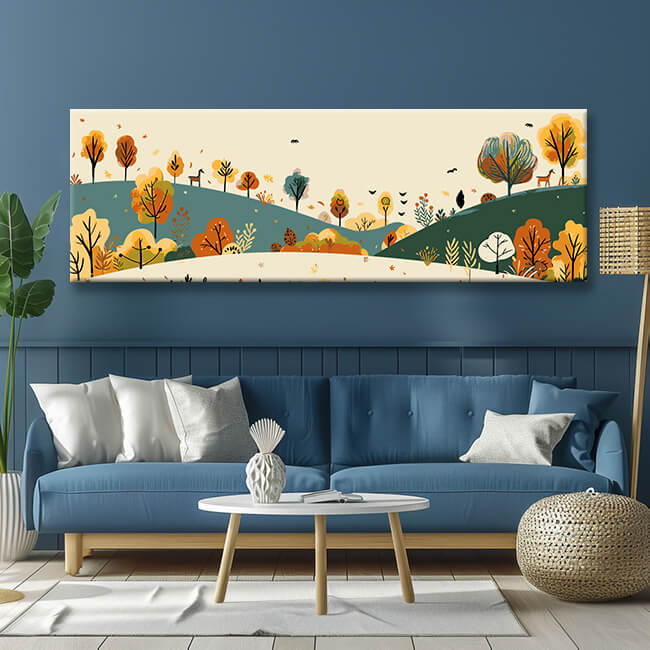 Malen nach Zahlen Panorama Landschaft Folk Art V