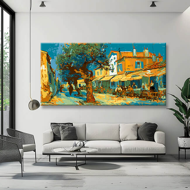 Malen nach Zahlen Panorama Kleiner Marktplatz Provence
