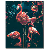 Malen nach Zahlen Der leuchtende Flamingo
