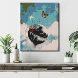 Malen nach Zahlen Moderne Kunst Schmetterling im Himmel