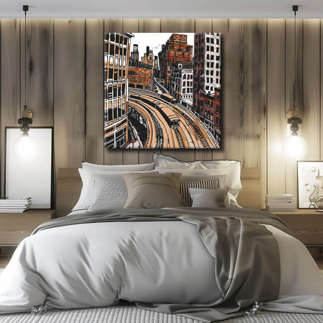Malen nach Zahlen Eisenbahn in der Stadt Berlin