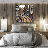 Malen nach Zahlen Eisenbahn in der Stadt Berlin